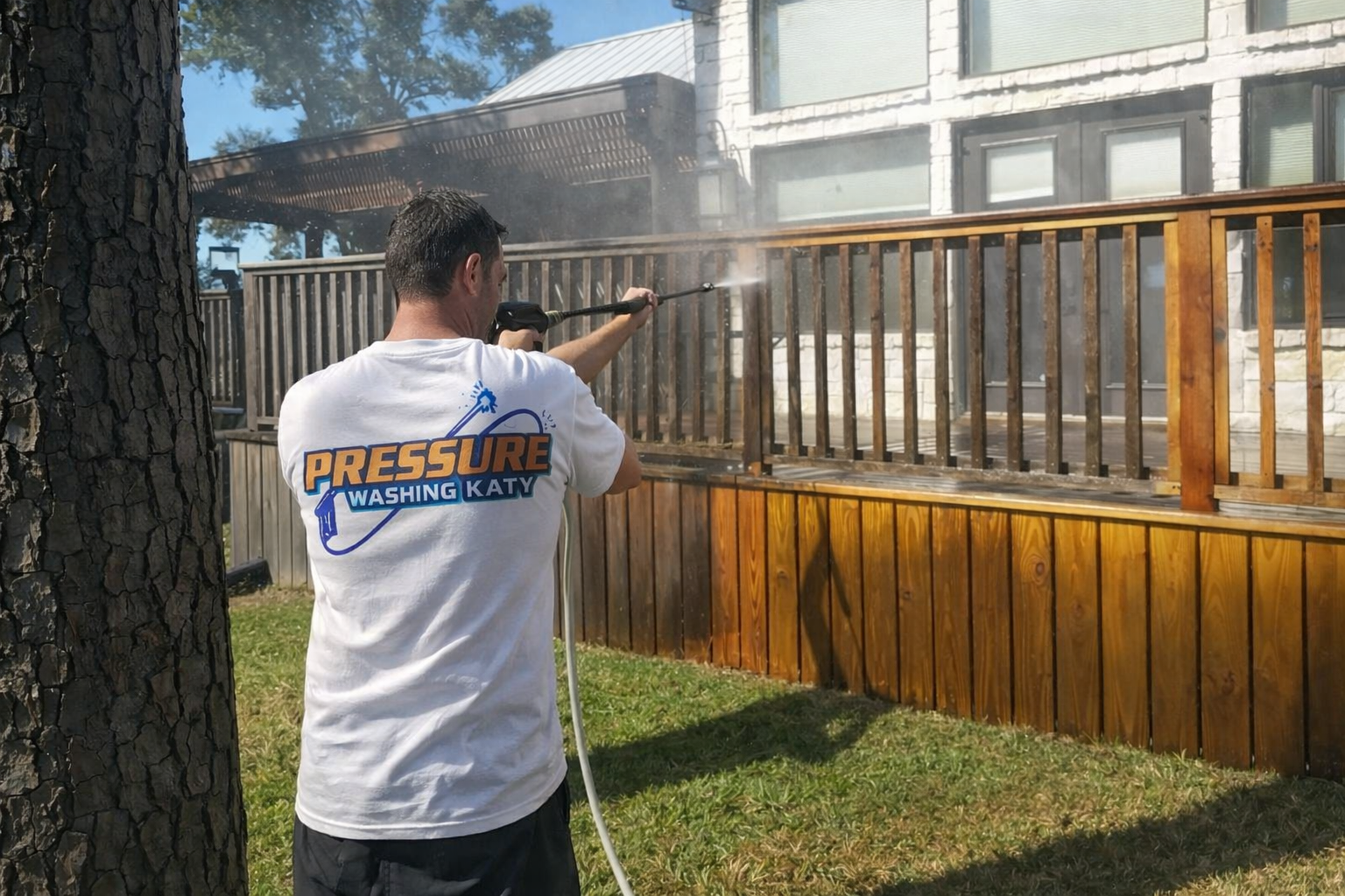 Pressure Washing Katy Expert Cleaning The Wooden Fence